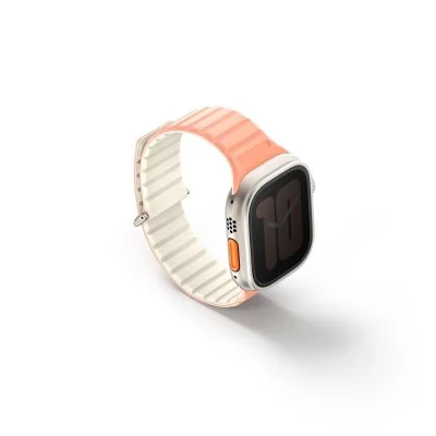 Uniq Revix Evo Reversible Magnetic Apple Watch Strap 49/45/44/42Mm - Crepe (Crepe Pink/Ivory)